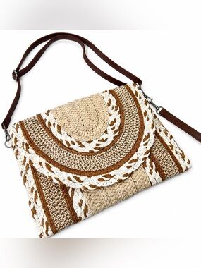 Multi Pattern Straw Clutch/Crossbody by Styline